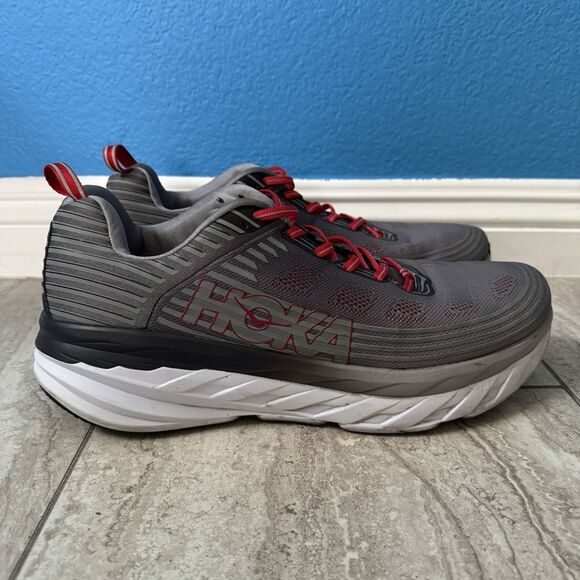 HOKA Bondi 6 Alloy Steel Gray Running Shoes Sneakers 1019269 Men’s Size 14 - Picture 12 of 12